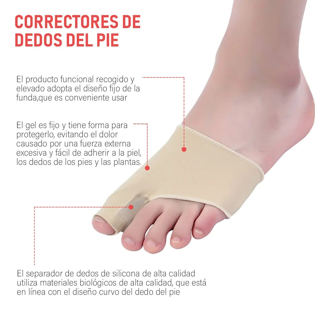 Corrector de Juanetes con Almohadilla de Gel Protector (2 pzas)